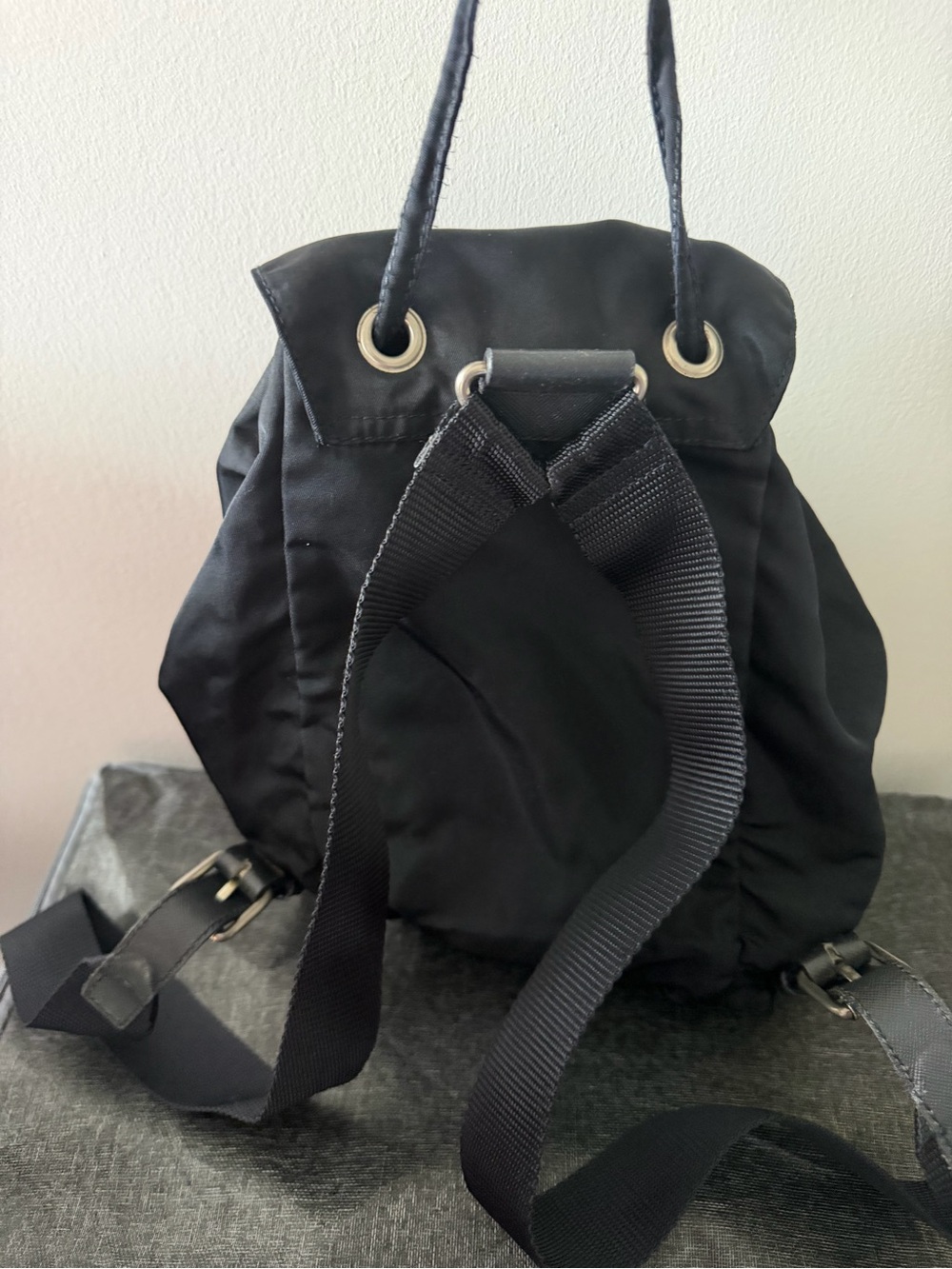 Prada Black Nylon Drawstring Mini Backpack - Picture 5 of 10